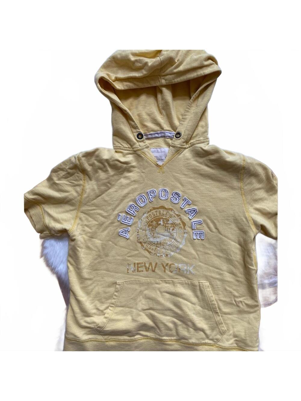 Girls' Aeropostale Yellow Short Sleeve Hoodie Size XL